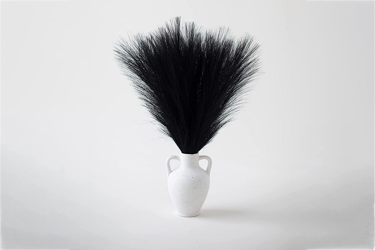 4pcs Faux Pampas Grass Boho Room Decor Flowers Bunches for Wedding Party-Black