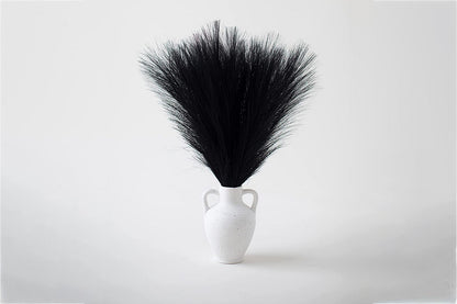 4pcs Faux Pampas Grass Boho Room Decor Flowers Bunches for Wedding Party-Black