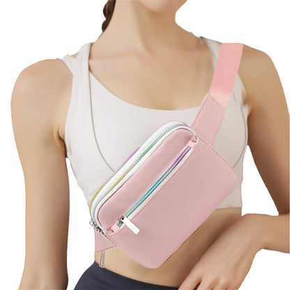 Chest Waist Packs Fanny Pack Waist Belt Bag for Women and Men Pink