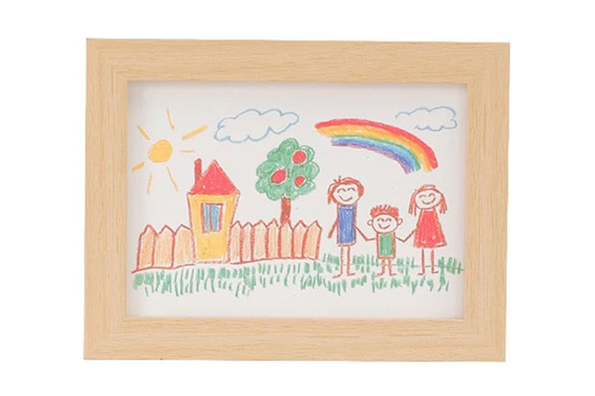 Removable Clip boy and girls Picture Frame A4 Artwork Display -Beige