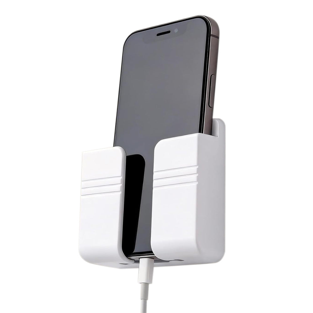 2 Pack Wall Mount Phone Holder with Peel and Stick -White