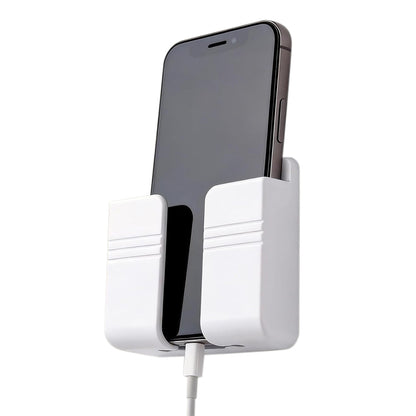 2 Pack Wall Mount Phone Holder with Peel and Stick -White
