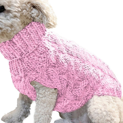 Puppy Dog Jumper Winter Warm Knitted Sweater Pet Clothes for Small Dogs Coat -Pink
