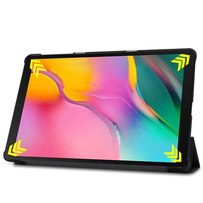 PU Leather Trifold Stand Case for Fire HD 10 2021 2023-Black