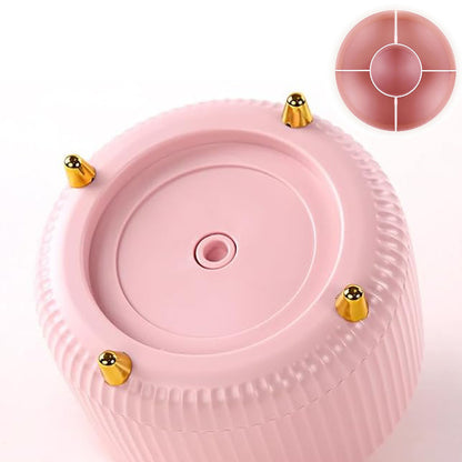 360 Degree Rotating Desk Organizer with 4 Slots For Pencil and Pen Holder-Pink