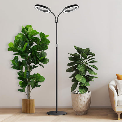Dual Head Multi Color LED Plant Lamp with Stand-Black