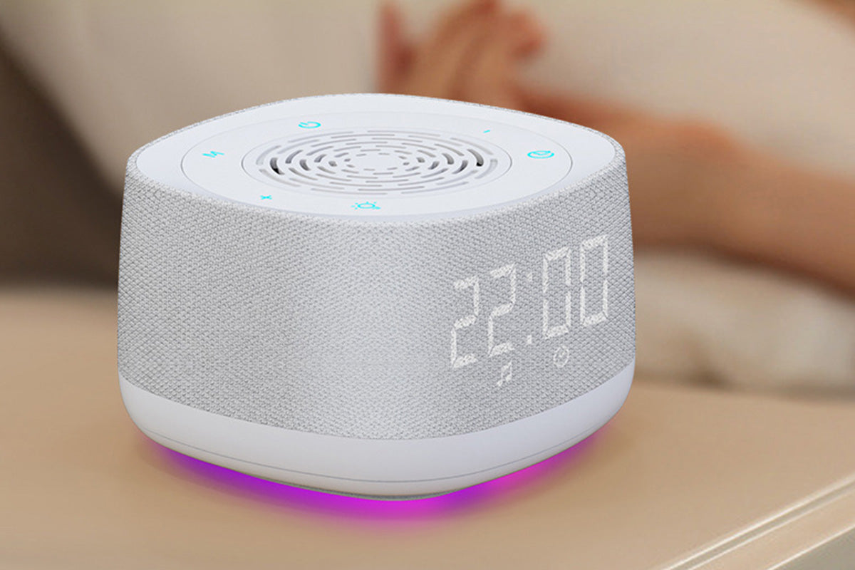 White Noise Sound Machine With Alarm Clock And Breathing Light-White