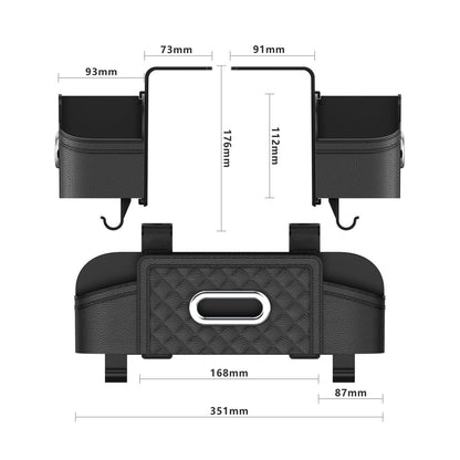 Car Back Seat Organizer with 2 Drink Cup Holder Multi-functional Storage Organizer Black