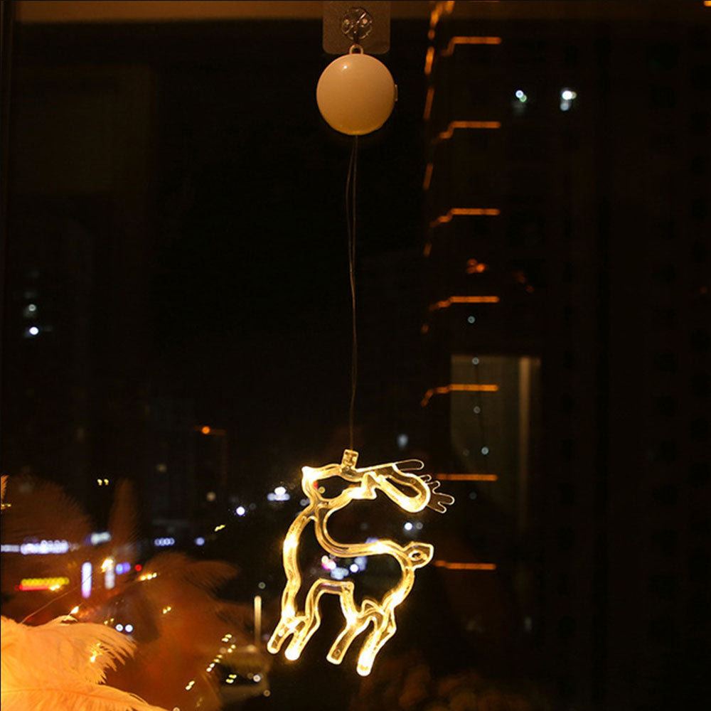 2PCS Christmas String Lights Hanging Window Indoor Outdoor Lights with Suction Cup for Xmas Party Decoration -ELK
