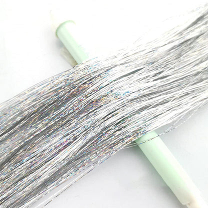 12-Piece Hair Tinsel Clip Kit Sparkly Fairy Hair Extensions for Glamorous Styling Silver