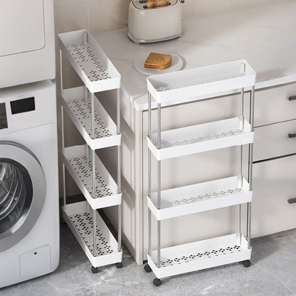 4 Tier Slim Rolling Storage Cart Bathroom Shelves Organizer for Kitchen Laundry