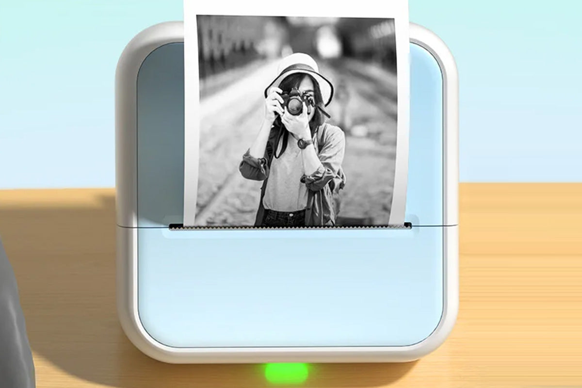 Mini Sticker Printer Portable Bluetooth Thermal Printer for Photo Notes-Blue