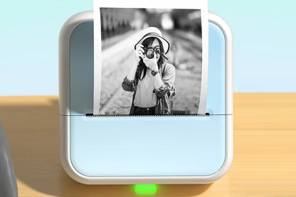Mini Sticker Printer Portable Bluetooth Thermal Printer for Photo Notes-Blue