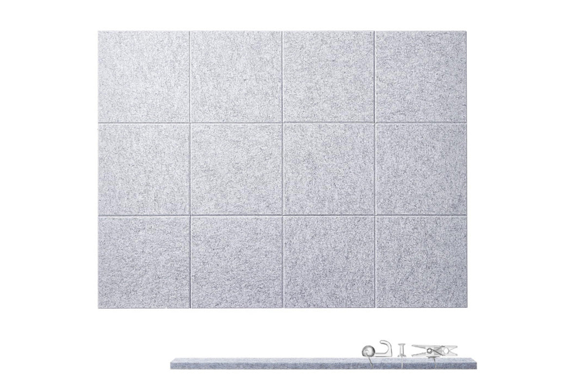 12 Piece Large Felt Bulletin Boards - Grey