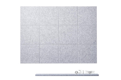 12 Piece Large Felt Bulletin Boards - Grey