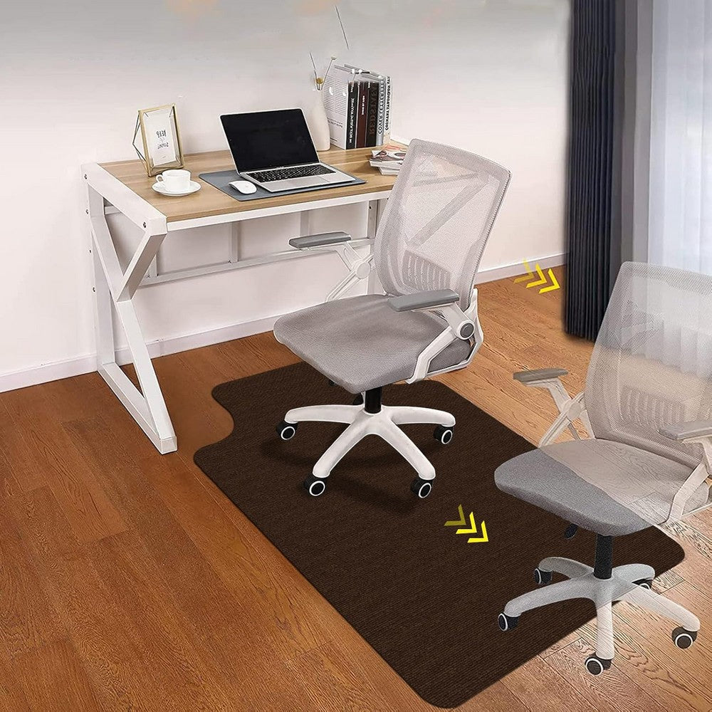 Anti-Slip Office Chair Mat for Carpet - Brown