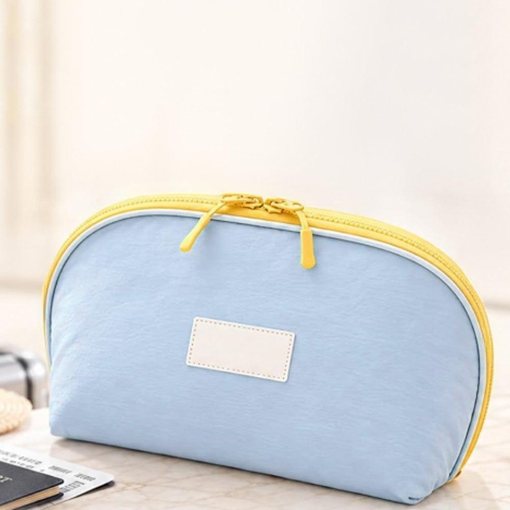 3-in-1 Clam-Shaped Underwear Bra Panty and Sock Travel Storage Bag - Blue