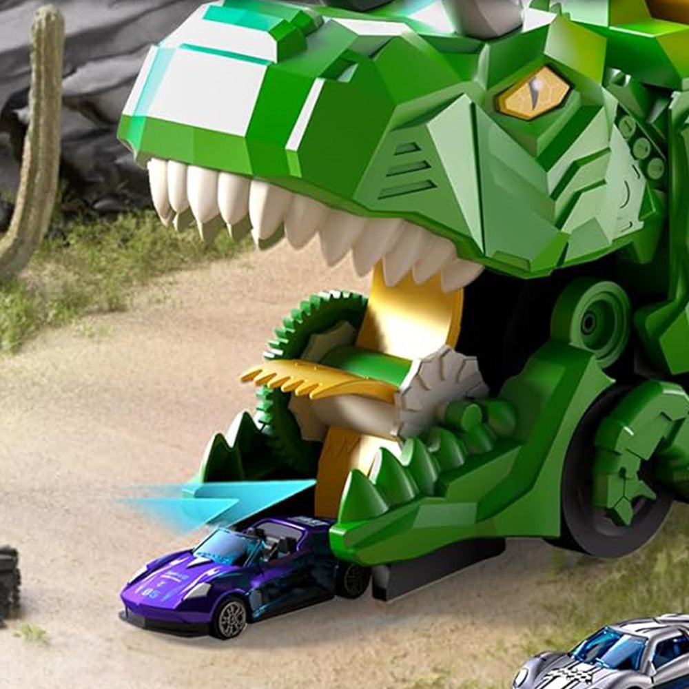 Dinosaur Transport Truck Toy Set with 12PCS Cars for Boys â€?Car & Truck Set Green