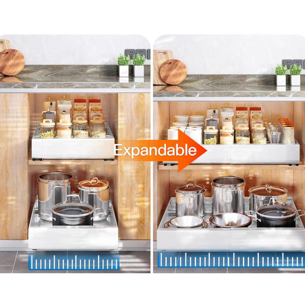 Pull-Out Cabinet Organizer Expandable Slide Out Pantry Shelves Storage