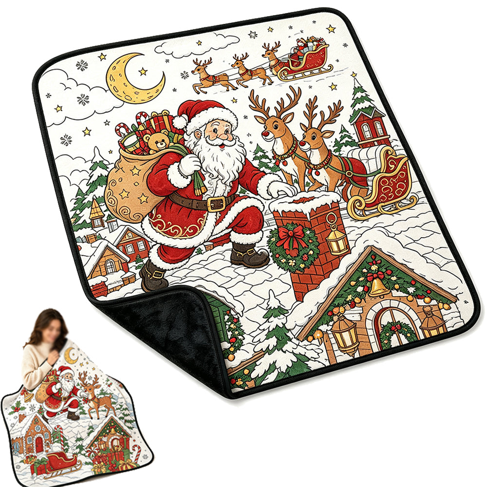 DIY Coloring Graffiti Christmas Blanket Drawing Blanket for Adults - Style3