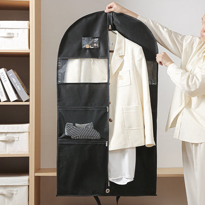 Travel Hanging Garment Bag with Zipper Pocket Dustproof Foldable Suit Bag for Suits Dresses Coats