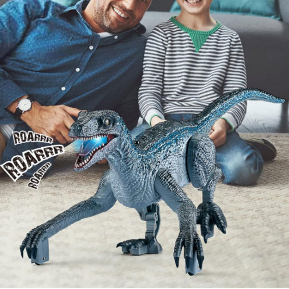 2.4G Remote Control Dinosaur Toy Realistic Walking Dinosaur with Sound Effects Grey