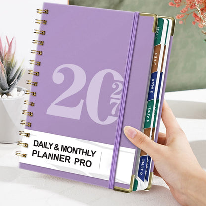 2027 A5 Hardcover Weekly Planner Calendar Notebook January to December - Purple