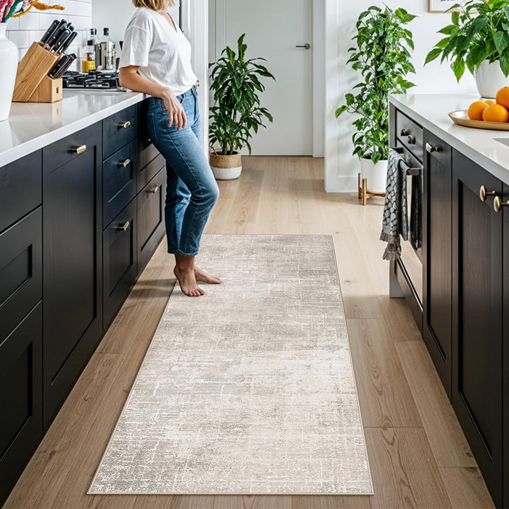 Persian Runner Rug for Hallway-Grey