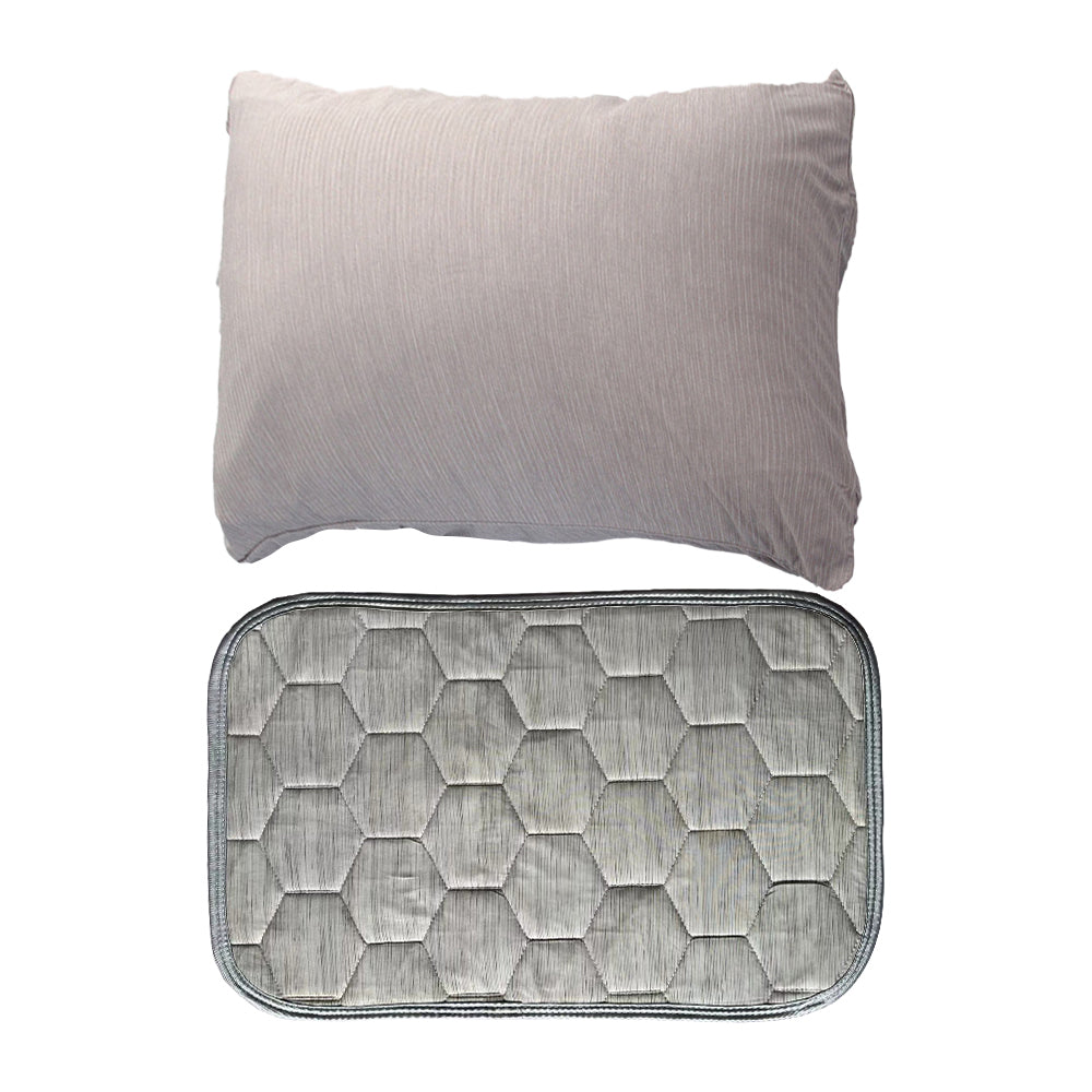 Pillowcase and Pillow Towel Set Cooling Pillow Covering Decorative Cushion Cover Set Grey