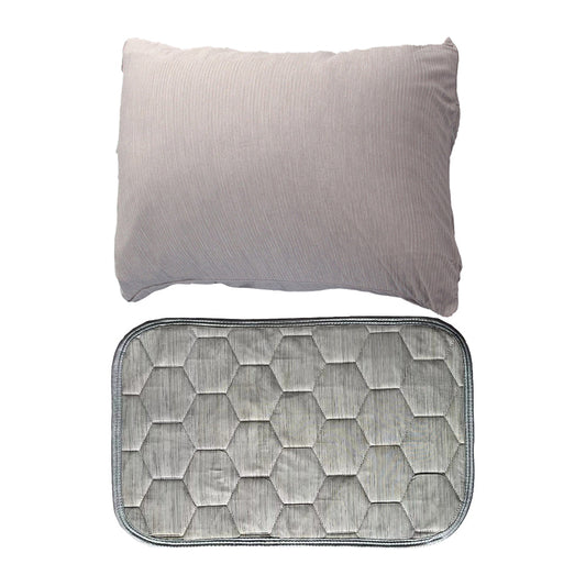 Pillowcase and Pillow Towel Set Cooling Pillow Covering Decorative Cushion Cover Set Grey