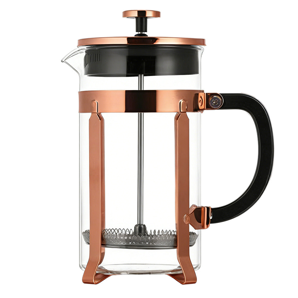 French Press Coffee Maker Borosilicate Glass Stainless Steel Brewer Cold Brew Cafetera-Gold