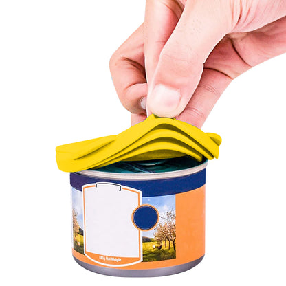 3Pcs Dog Feeding Set Silicone Pet Slow Feeder Lick Mat with Can Lids and Spoon Yellow