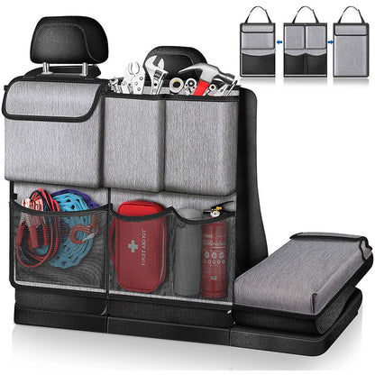 Large Capacity Car Trunk Organizer with Zippers ââ‚?Backseat Storage Grey