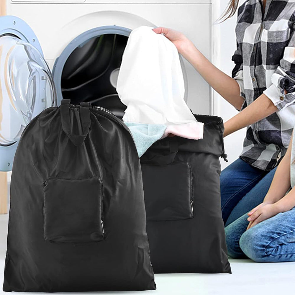 2 Pcs Travel Laundry Bags Dirty Clothes Organizer with Handles for School Fitness Camping