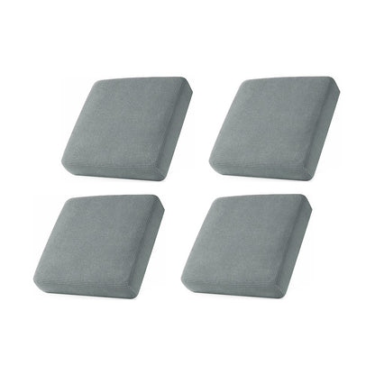 4Pcs Stretch Sofa Seat Cushion Cover Light Gray