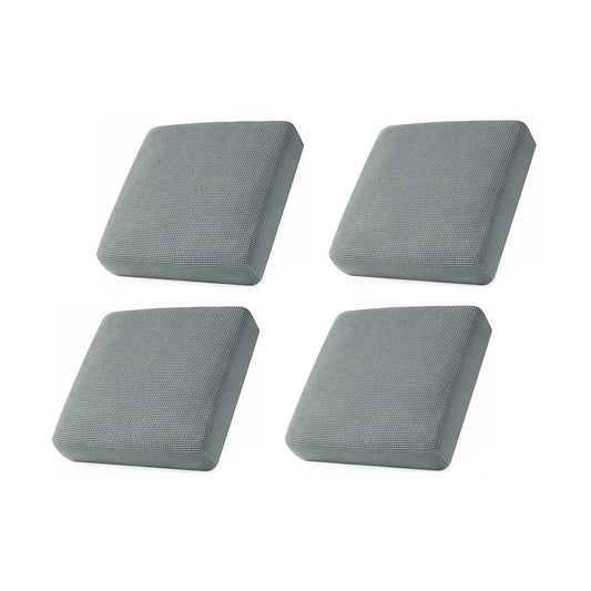 4Pcs Stretch Sofa Seat Cushion Cover Light Gray