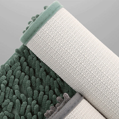 Soft Absorbent Chenille Bath Rug Quick Dry Bath Mat for Bathroom Floor Home Decor Green