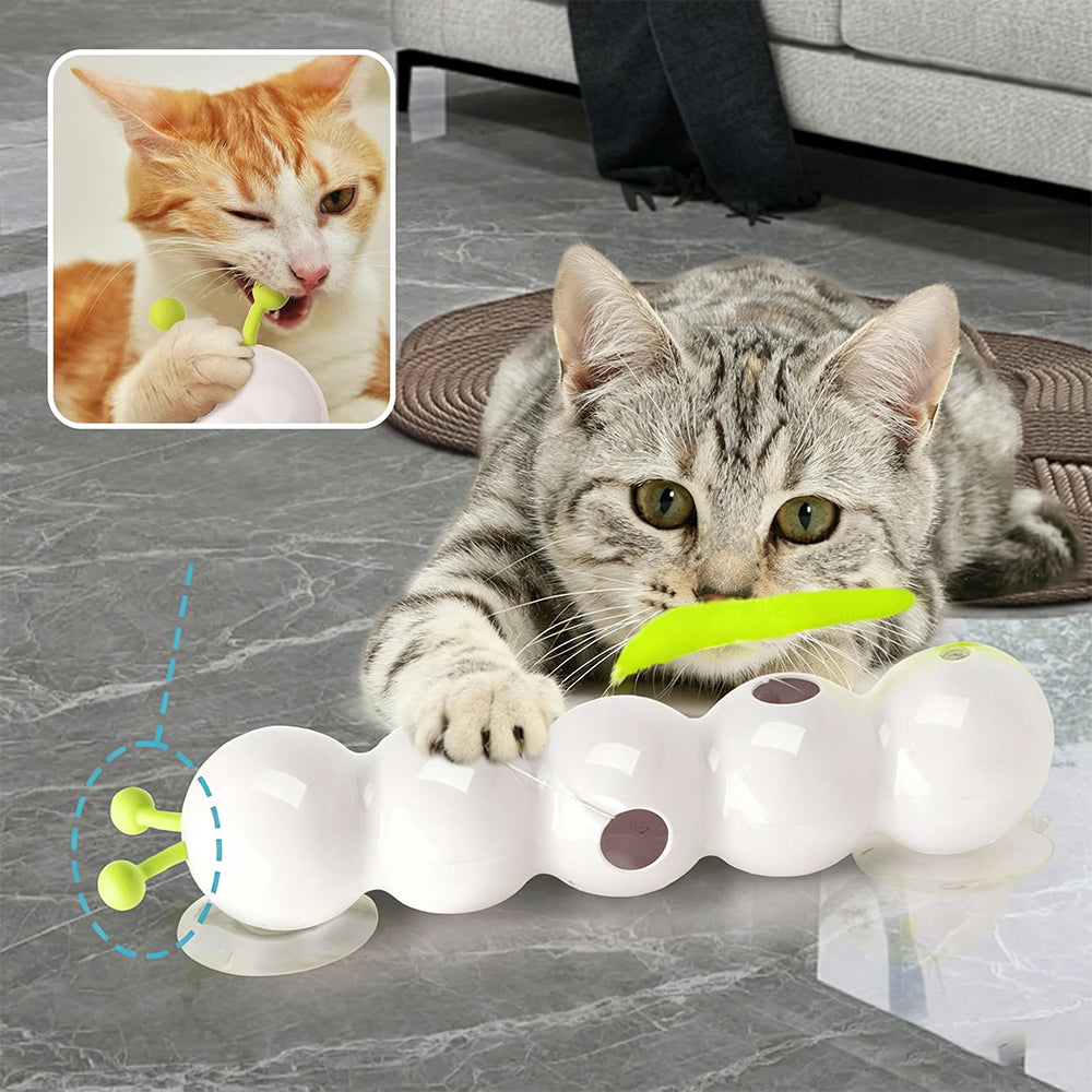 Interactive Electric Cat Toy with Smart Sensor and Suction Cup-Worm