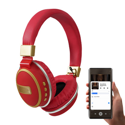 Foldable Wireless Bluetooth 5.0 Earphones Rechargeable Headset Red