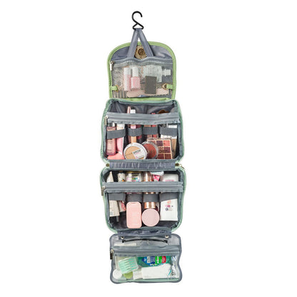Women Travel Toiletry Bag with Hanging Hook Travel Sling Bag Green