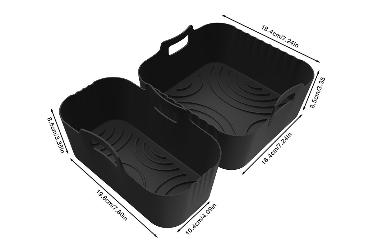 Air Fryer Silicone Liners for Philips Dual Basket Airfryer 3000 Series NA350 -Black