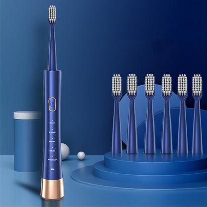 Electric Toothbrush for Adults ¨C Sonic Toothbrush with 6 Brush Heads and Smart Timer Blue