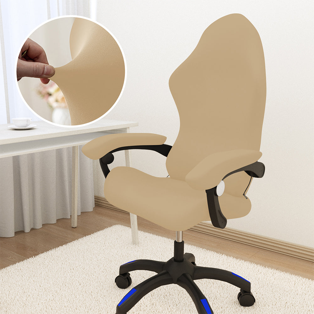 Stretchy Gaming Chair Cover Office Chair Swivel Chair Slipcover Beige