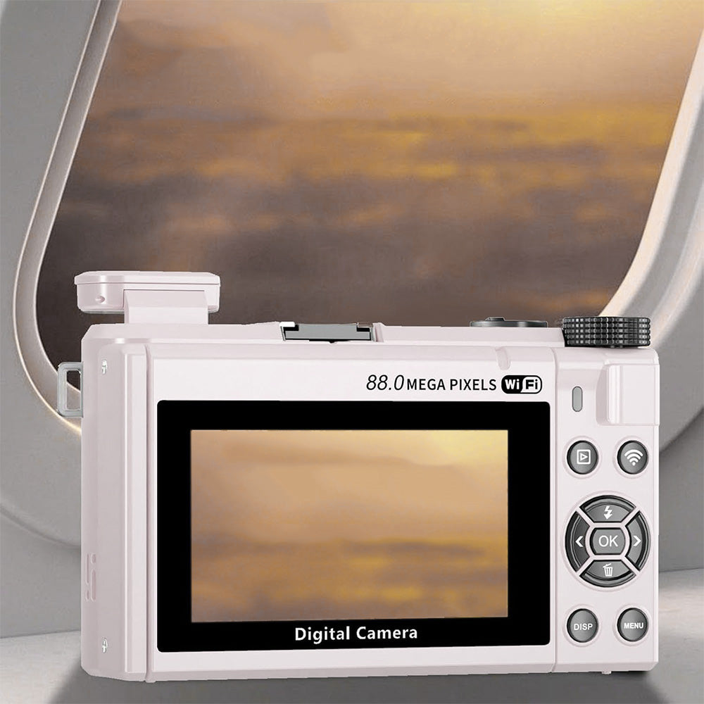 8K Digital Camera with Flip Screen and Remote Control-Pink