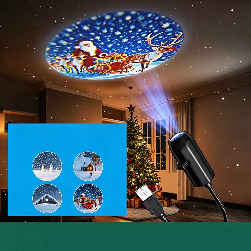 USB Powered Christmas Projector Light Night Light Projector - 4 Slides