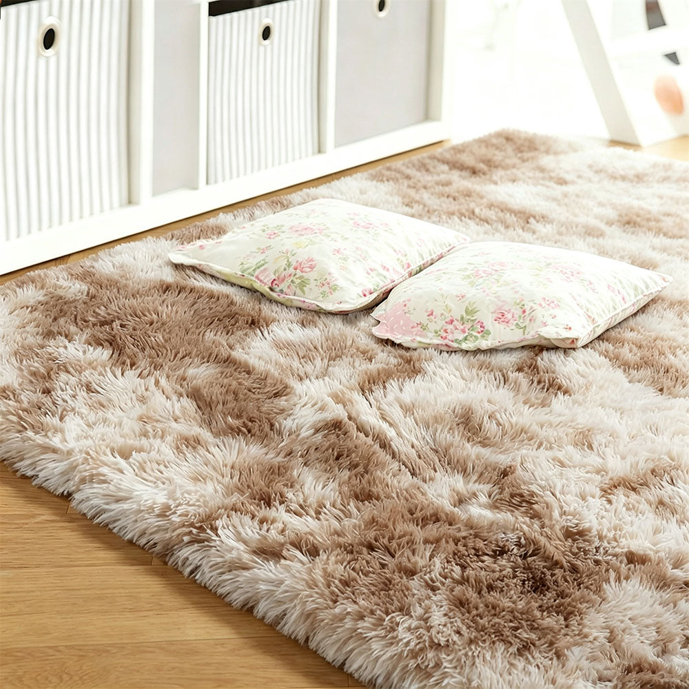 Tie Dye Plush Rug for Bedroom Living Room Dorm-Browm