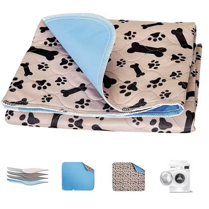 Washable Waterproof Reusable Dog Pee Pads Quick Absorbent Puppy Training Mat-Brown