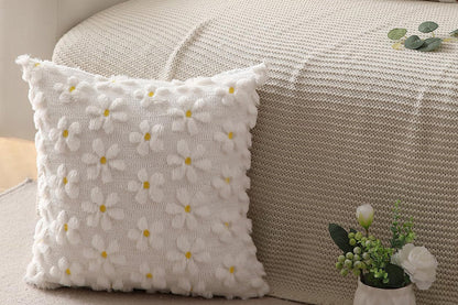 2Pcs Spring Summer Pillow Covers Floral  Farmhouse Home Decor for Sofa Couch Bed -Daisies
