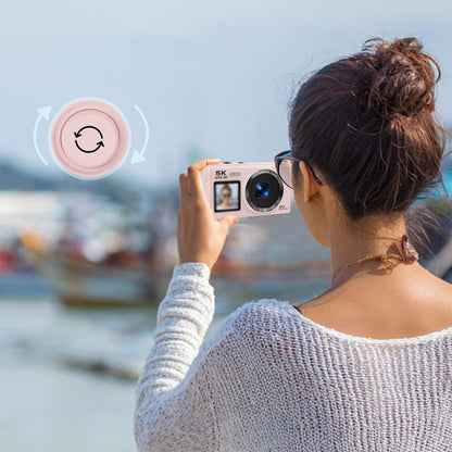 5K HD Dual Screen Selfie Digital Camera 80MP Photography Camera - Pink