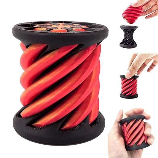 Spiral Cylindrical Passthrough Sculpture 3D Printed Fidget Toy